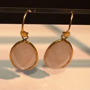 Rivka Friedman Gold and Cream Earrings